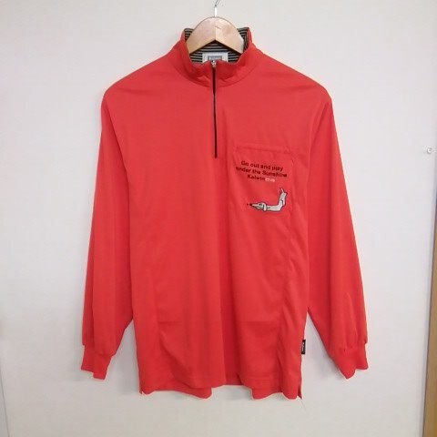 ★【古着】 Kolwin(コルウィン) ハーフジップ(ゴルフウェア) Mサイズ オレンジ(橙) 拍卖