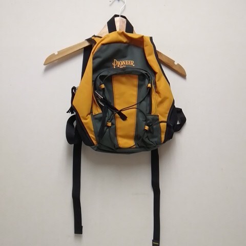 ★【中古品】 PIONEER(パイオニア) リュックサック(ミニリュック) オレンジ×モスグリーン拍卖