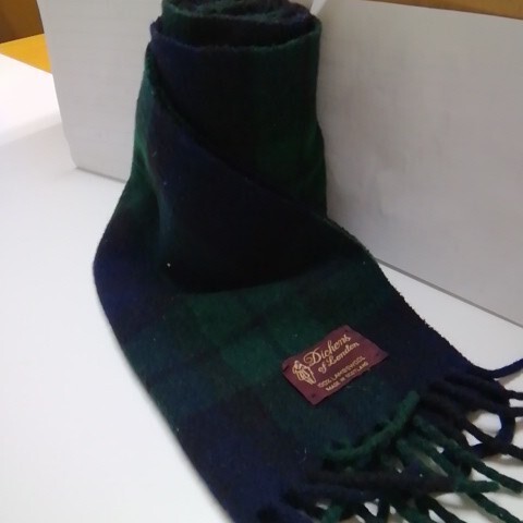 ★【中古品】 Dickens of London(ディケンズオブロンドン) マフラー(防寒具) チェック柄 ラムウール100%拍卖