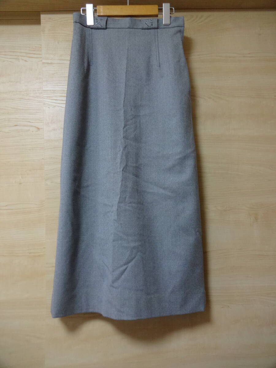 伊太利屋 ウールロングスカート サイズ7 R8319 グレー 拍卖