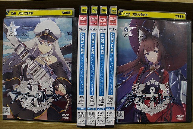 DVD アズールレーン 全6巻 ※ケース無し発送 レンタル落ち ZU2979拍卖