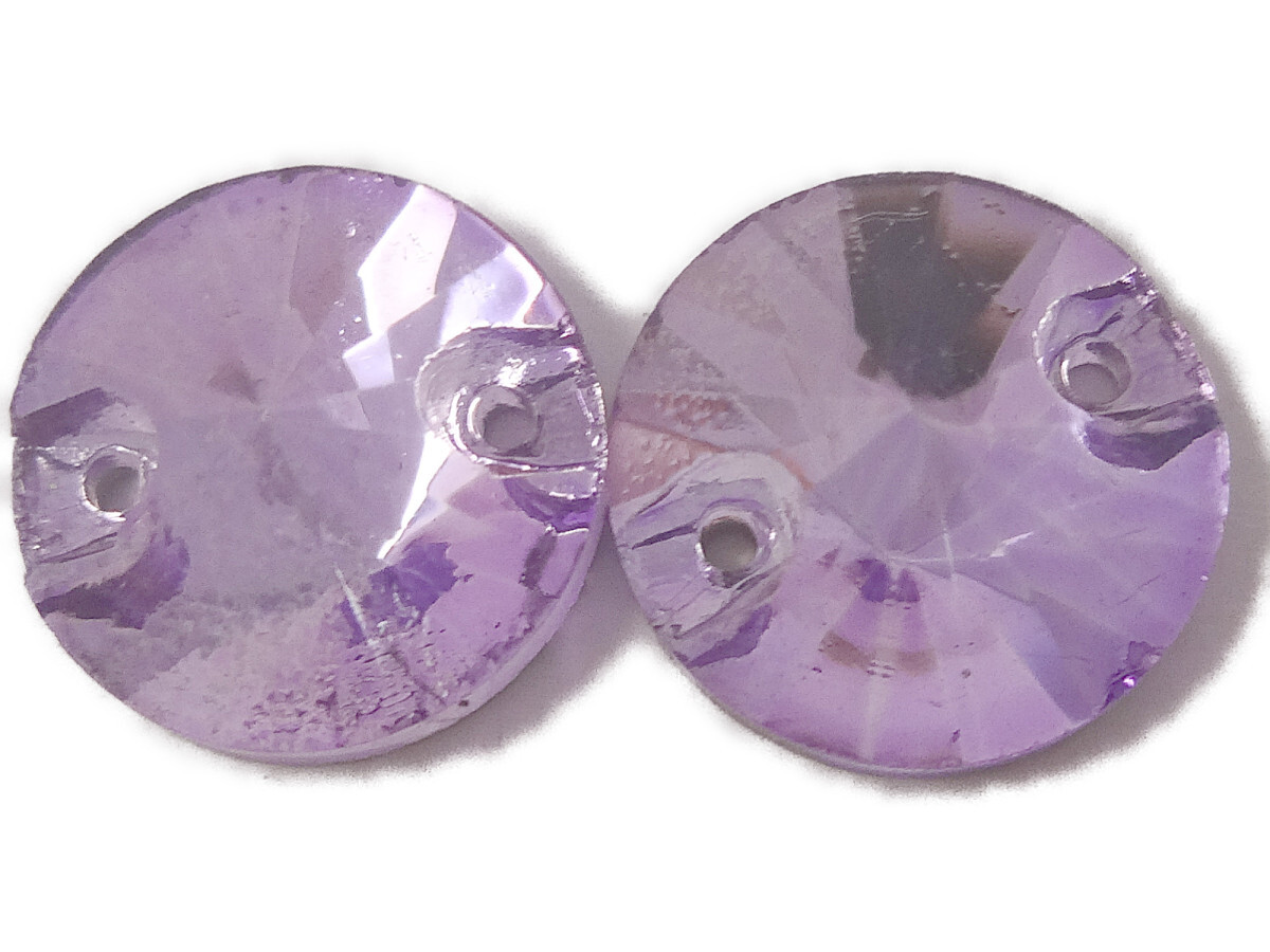 キラリ手芸部 No.6481 手芸用 ビジュー パーツ ソーオン ストーン(ガラス ビーズ)紫色(パープル) 円形 ラウンド 1.2cm×1.2cm 11個入り拍卖