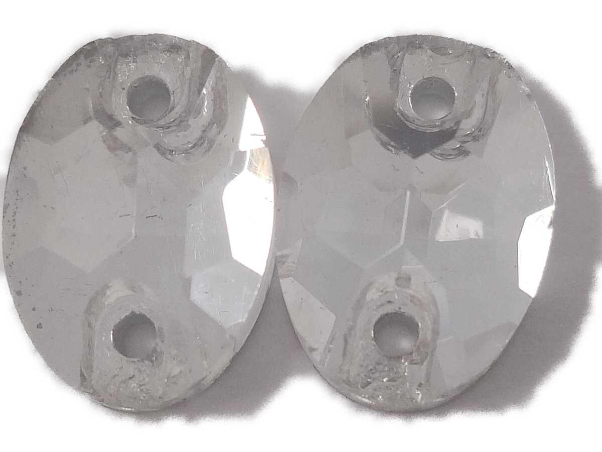 キラリ手芸部 No.6008-sビジュー パーツ 手芸用 ソーオン ストーン(ガラスビーズ ラインストーン)クリスタル_0.7cm×1.0cm_13個入り拍卖