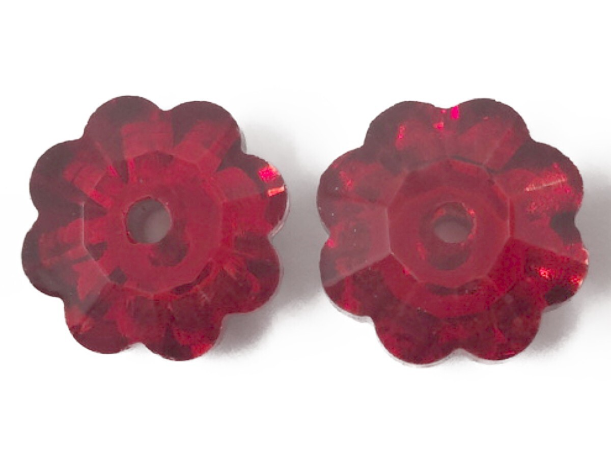 キラリ手芸部 No.6293 手芸用 ビジュー パーツ ソーオン ストーン(ガラス ビーズ ラインストーン)赤 レッド 花形 0.8cm×0.8cm_19個入り拍卖