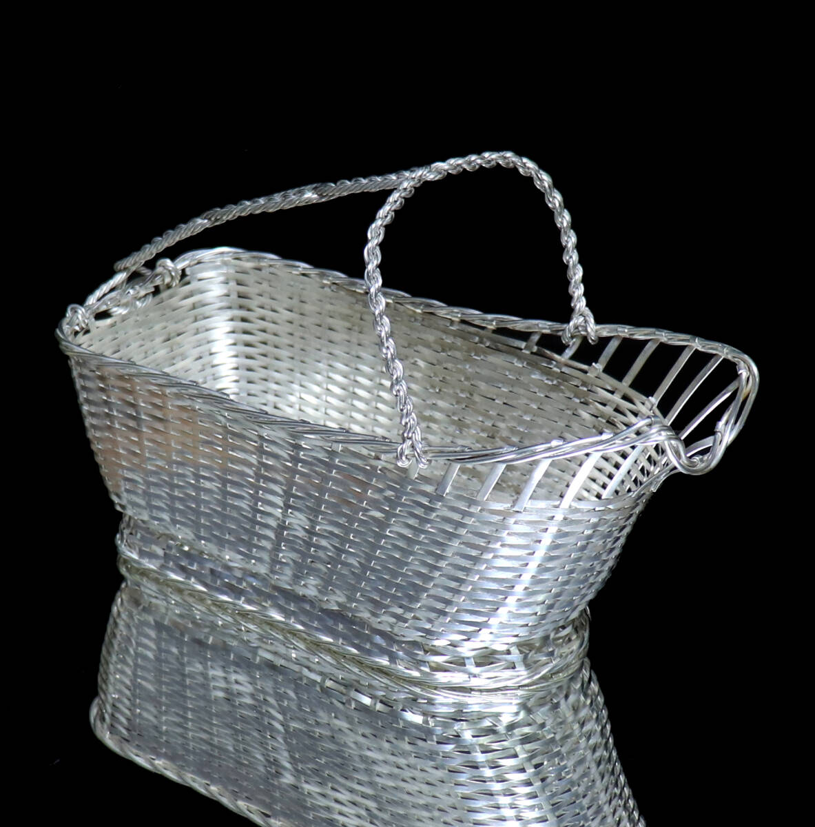 ヴィンテージ クリストフル (Christofle) レア ワインボトルバスケット 高級 シルバーコーティング 大型 純銀P シャンパン ピュイフォルカ拍卖