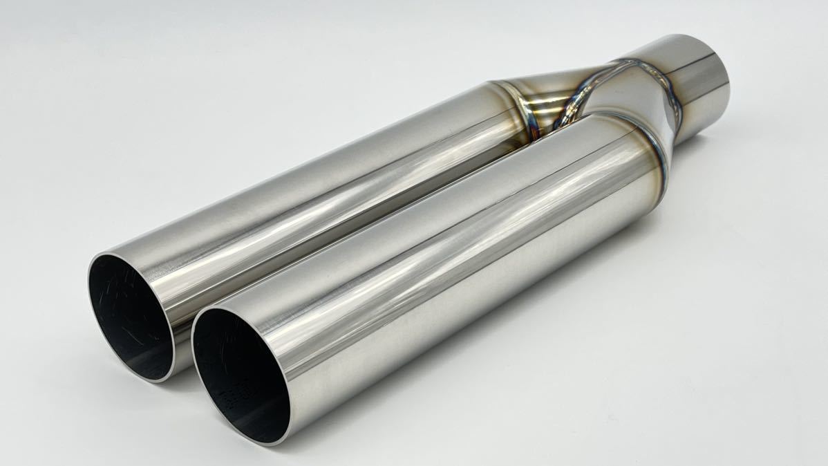 ワンオフマフラー制作用デュアルマフラー出口直切り50.8φ入口50.8φ サイズ変更も可能!拍卖