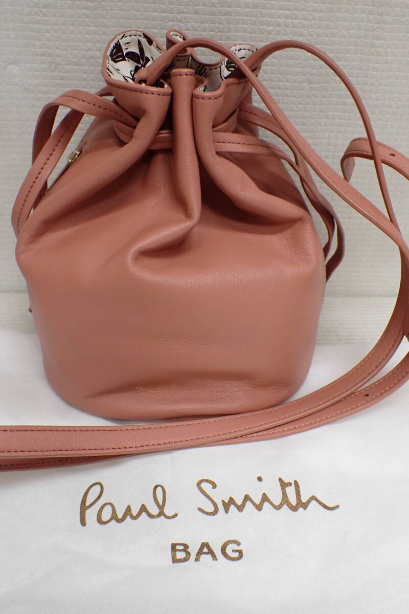 未使用 ポールスミス 巾着型 ショルダーバッグ ピンク レザー 定形外郵便全国一律660円 J19-MA拍卖