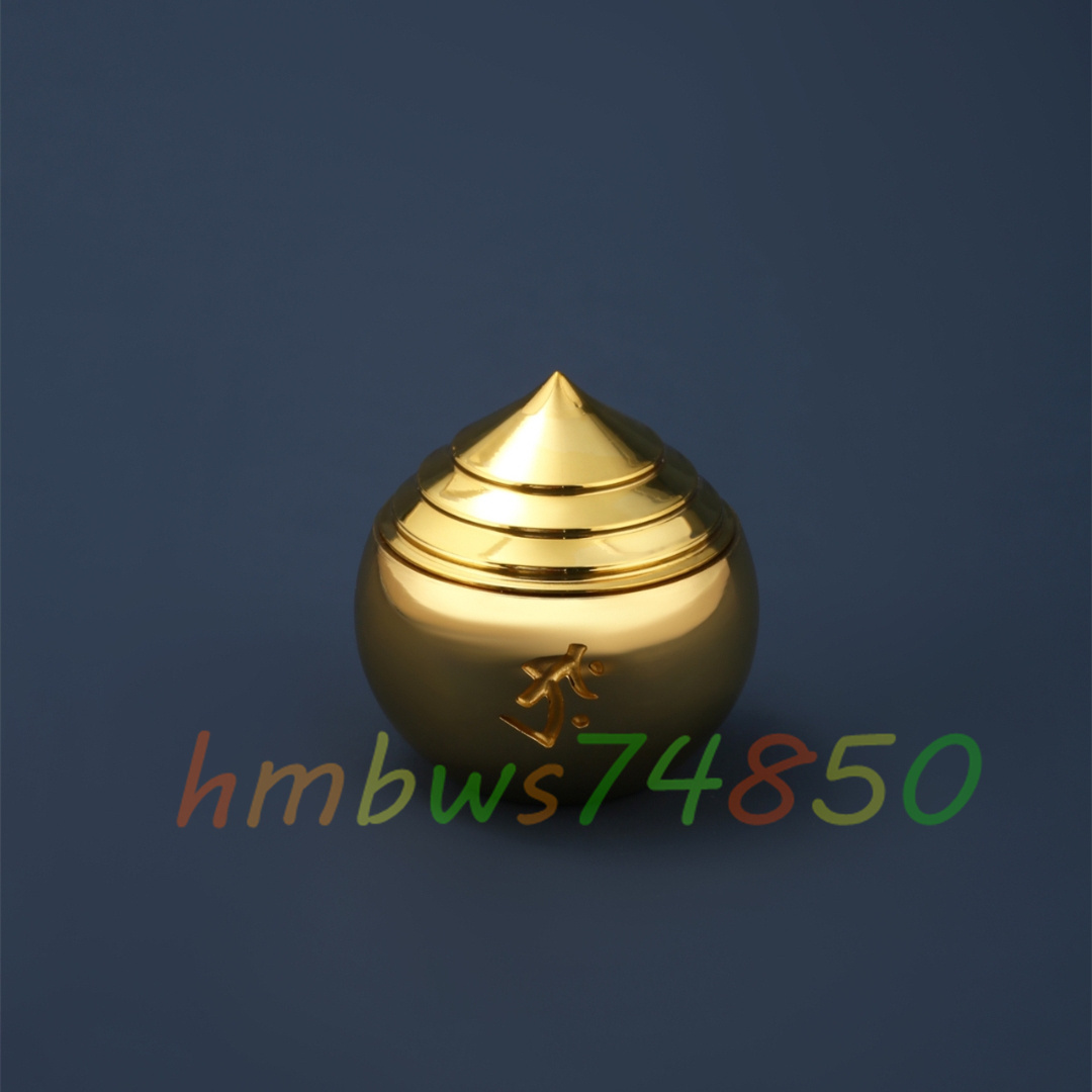 「密教法具 寺院仏具」宝珠型舎利入れ 仏具 仏教美術 真鍮製 磨き仕上げ 拍卖