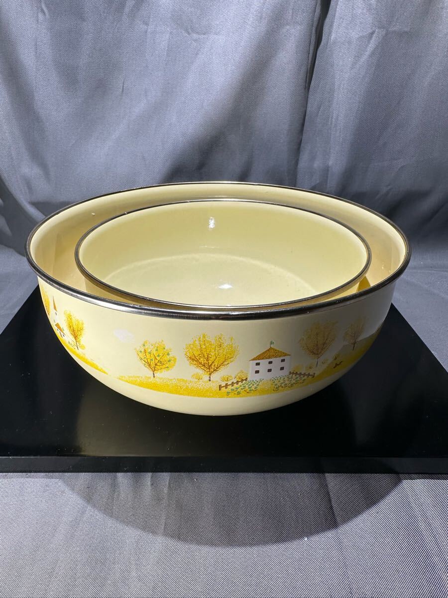 食器 ルビー ホーローボウル クックボウル 大小2個セット 田園風光拍卖