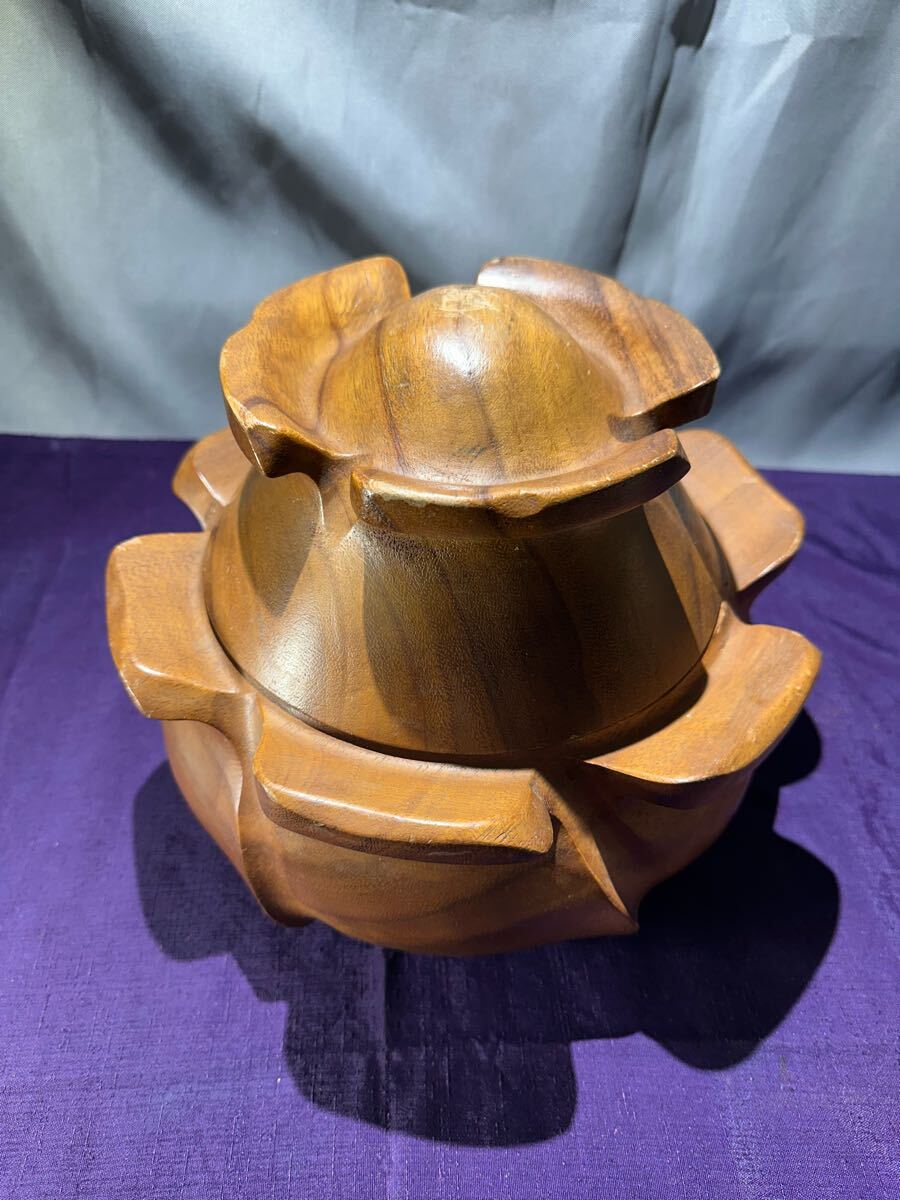 ビンテージ フィリピン ハンドメイド 天然木製フルーツ盛鉢/菓子器拍卖