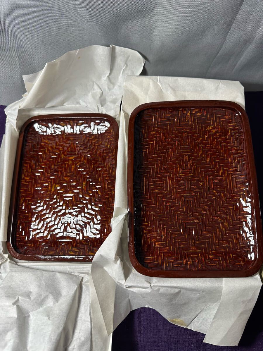 藍胎 名刺盆 漆器2点 紙箱入り 未使用品 拍卖