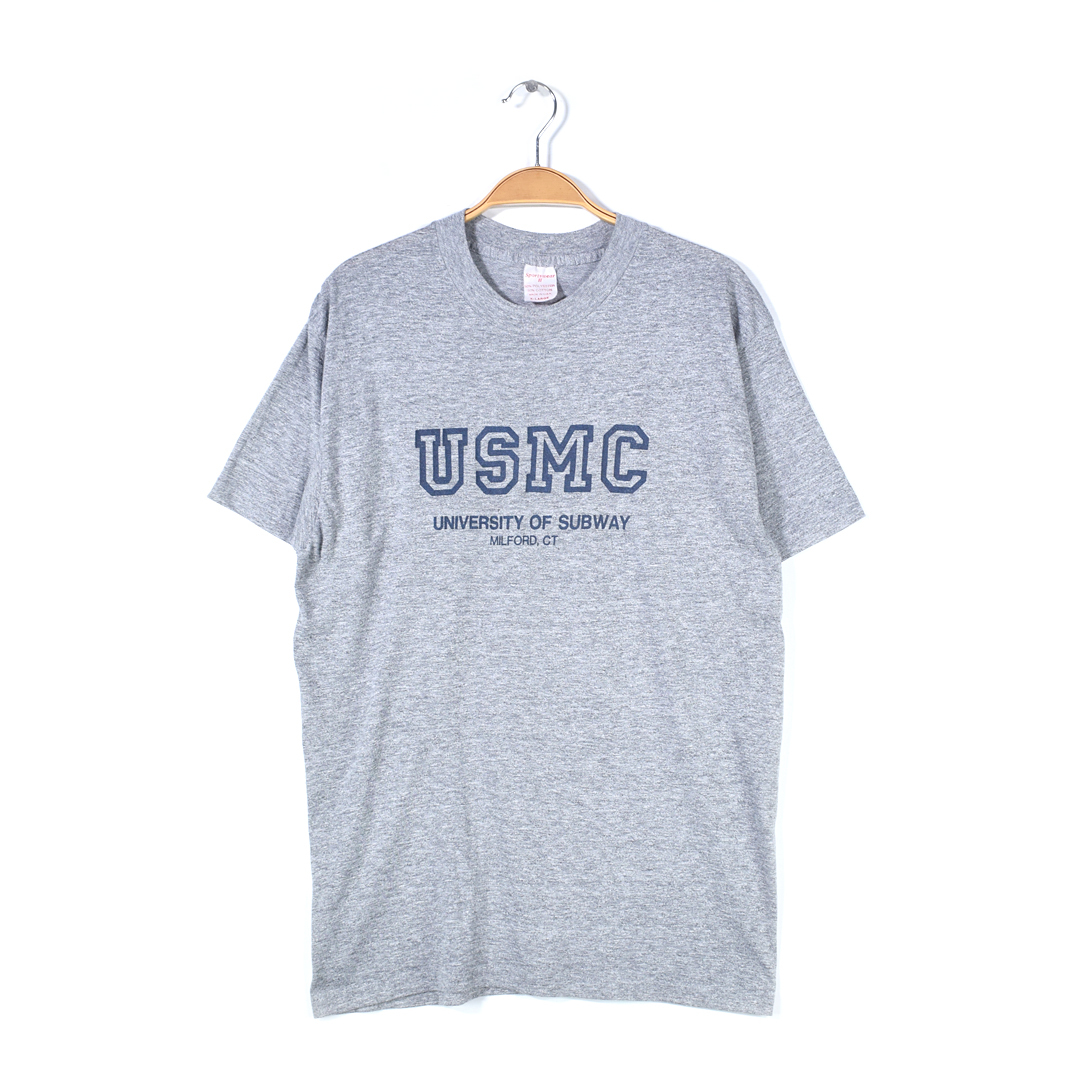 【送料無料】90s USMC USA製 ヴィンテージTシャツ 霜降りグレー ミリタリー 袖シングル メンズXL 古着 @BZ0353イズ10R 古着 @FD0001拍卖