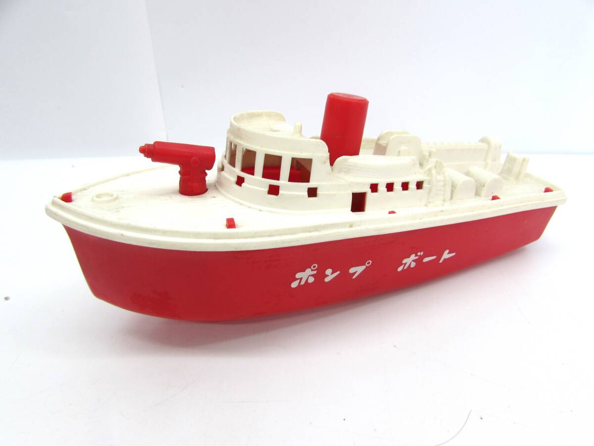 現状品 昭和レトロ Bandai バンダイ TKK PLASTIC TOY ポンプボート 船 白×赤 お風呂のおもちゃ 日本製 動作品未確認拍卖
