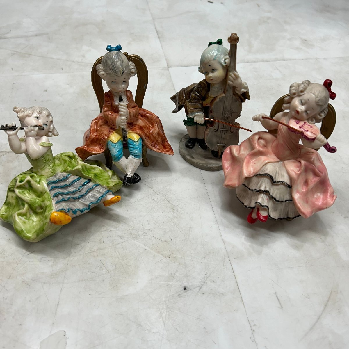 &M& DEPOSE ITALY デポゼ イタリア イタリア製 フィギア 4体セット 楽器 人形 置き物 ジャンク有り 中古品 &H-250416拍卖