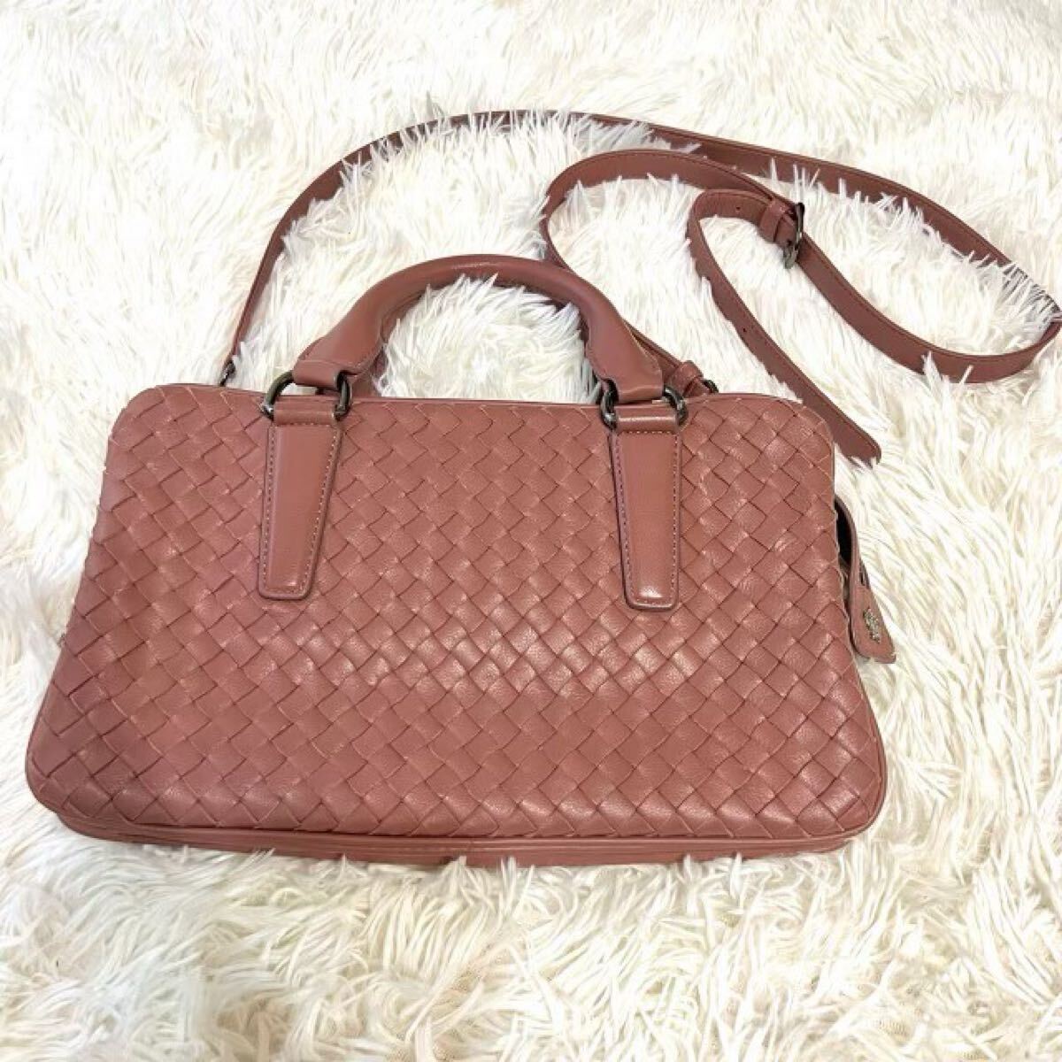 den HAMANO 博濱野 ショルダーバッグ イントレチャート 編み込み レザー レディース 即決拍卖