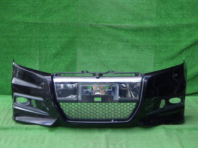RK5 RK6 前期 ステップワゴン スパーダ 純正フロントバンパー 黒 71101-SZW-J000 ロアグリル フォグカバー付き拍卖