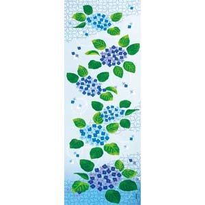濱文様 絵手ぬぐい 紫陽花しずか 春 桜 手拭い 90×34cm メール便対応 ポイント消化拍卖