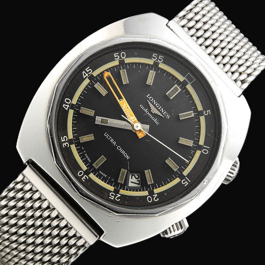 伝説43mmビッグダイバー1968年製★ロンジン ウルトラクロン スーパーダイバー Ref.2881★酸素残量計インナー回転ベゼル☆名機Cal.431拍卖