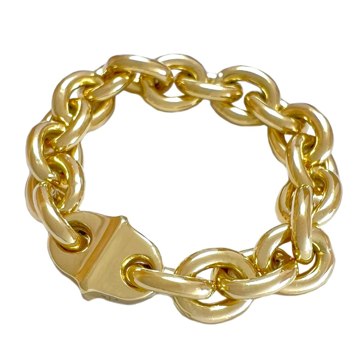 SYMPATHY OF SOUL シンパシーオブソウル リング オーバル チェーン K18 YG 9号 指輪 希少 レア拍卖