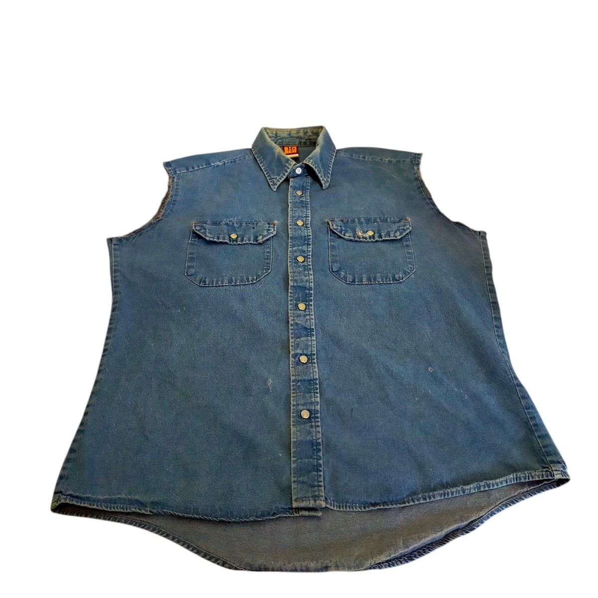 古着 big ben デニムシャツ カットオフ ヴィンテージ 80s アメリカ製拍卖