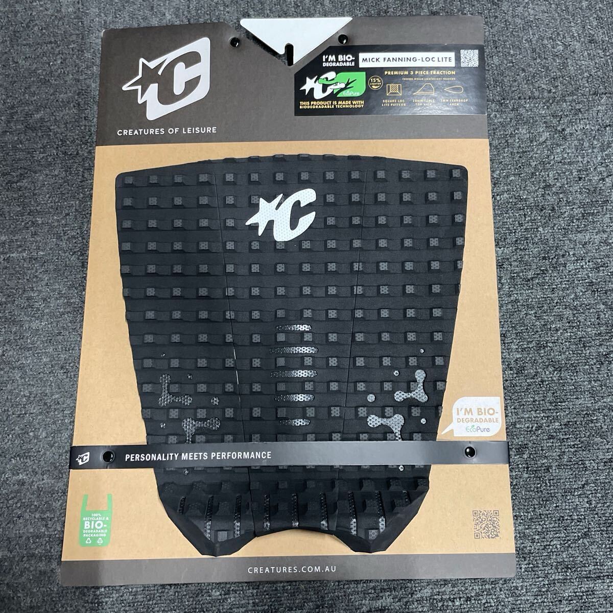 CREATURES デッキパッド クリエイチャー MICK FANNING LOC LITE ミック ファニング 3ピース サーフィン デッキパッチ トラクションブラック拍卖