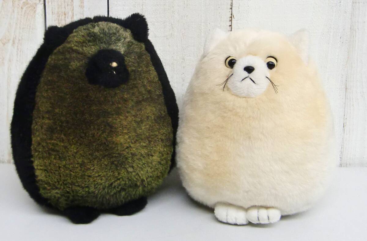 昭和レトロ 当時物 *ぬいぐるみ 2点まとめ ペア *Silvia&Silvester *シルビア&シルベスター *ネコ 灰/黒 白猫 *アンティーク 拍卖