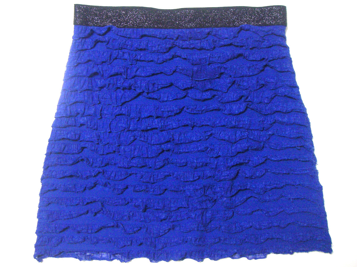 <SWORDFISH>ティアード調レーシーなミニスカート(ブルー)拍卖