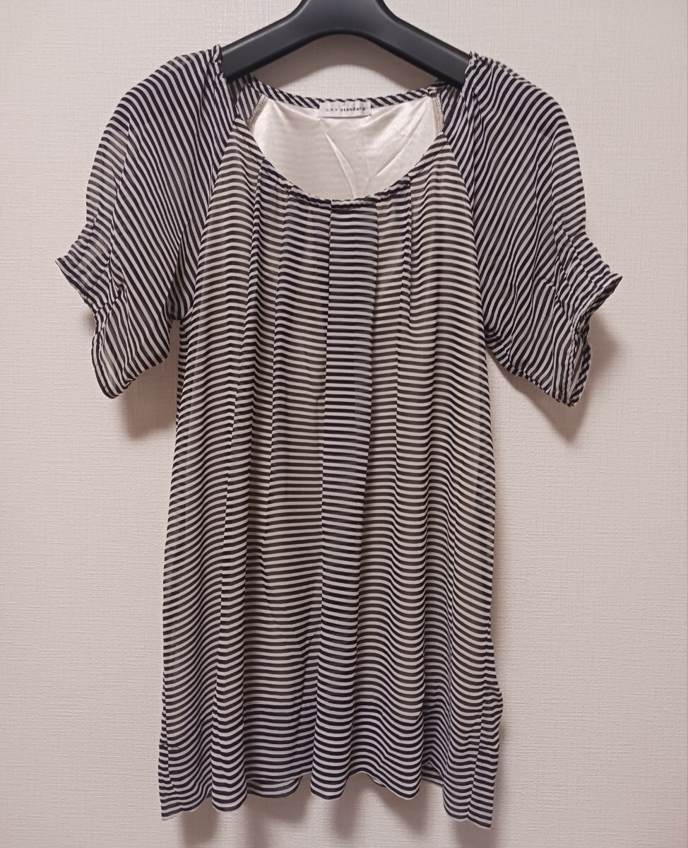 a.v.v standard ストライプ 半袖トップス ブラウス サイズ38 M ボーダー拍卖