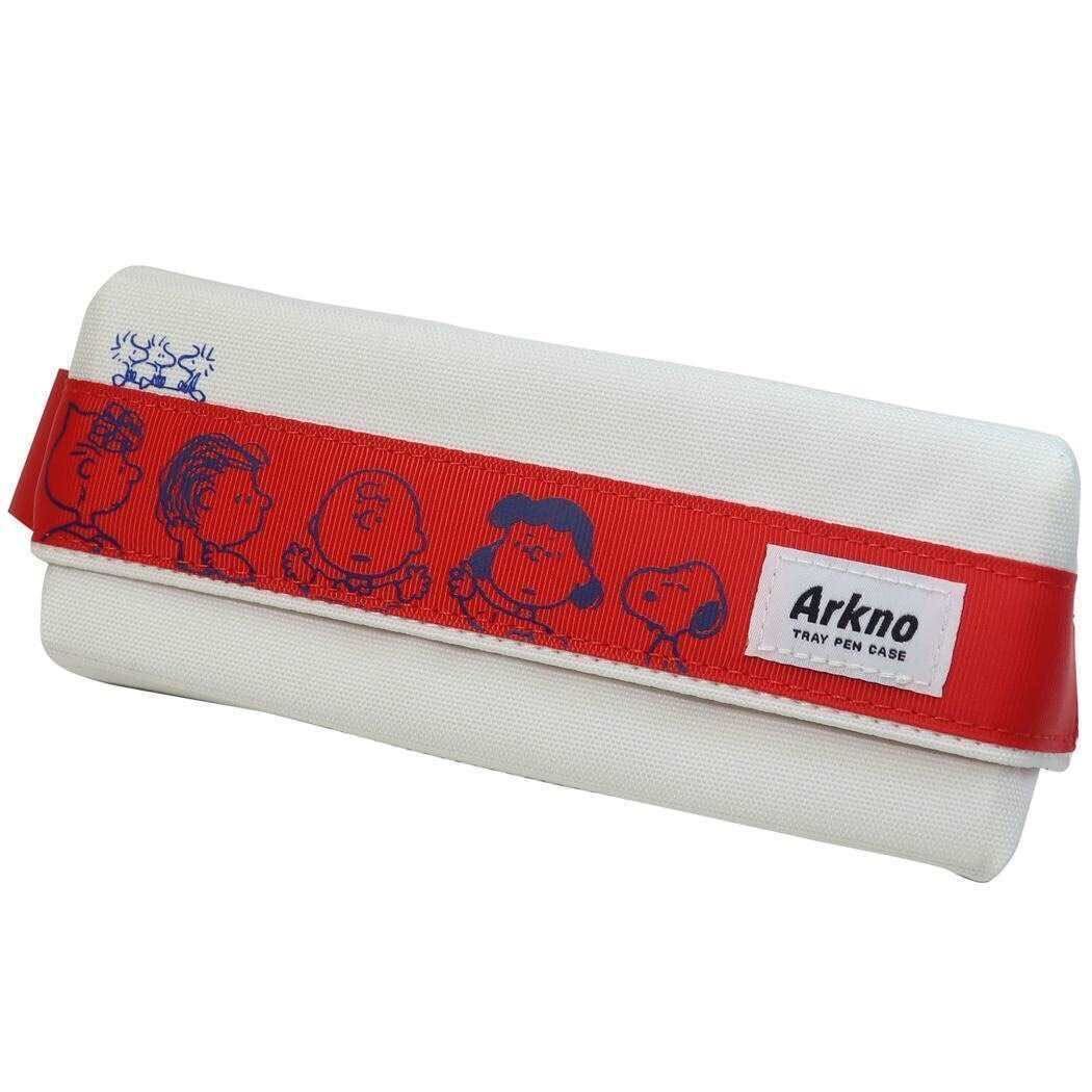 スヌーピー Arkno ペンケース (ホワイト×レッド) ペンポーチ 拍卖