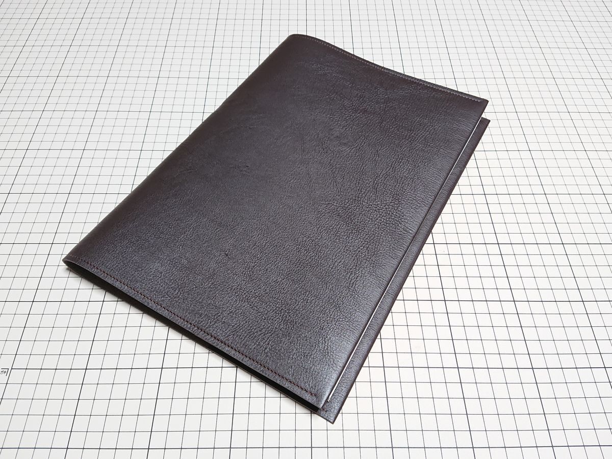 レザー◆本革 ブックカバー 牛革 ( A4 ) 448x300mm 174g E シュリンク こげ茶拍卖