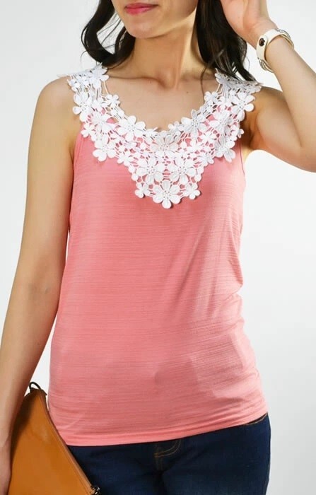 タンクトップ,キャミソール,透けレース,インナー,花柄,フラワー,ピンク拍卖