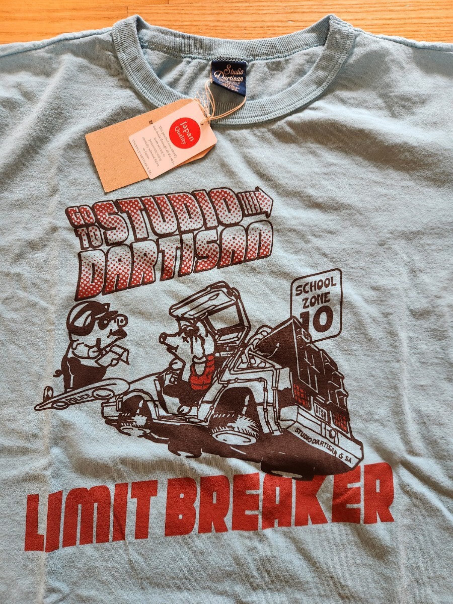 SALE! 新作 送料込★STUDIO D'ARTISAN ステュディオ・ダルチザン 8180A USプリント 半袖Tシャツ USAコットン ターコイズブルー L拍卖