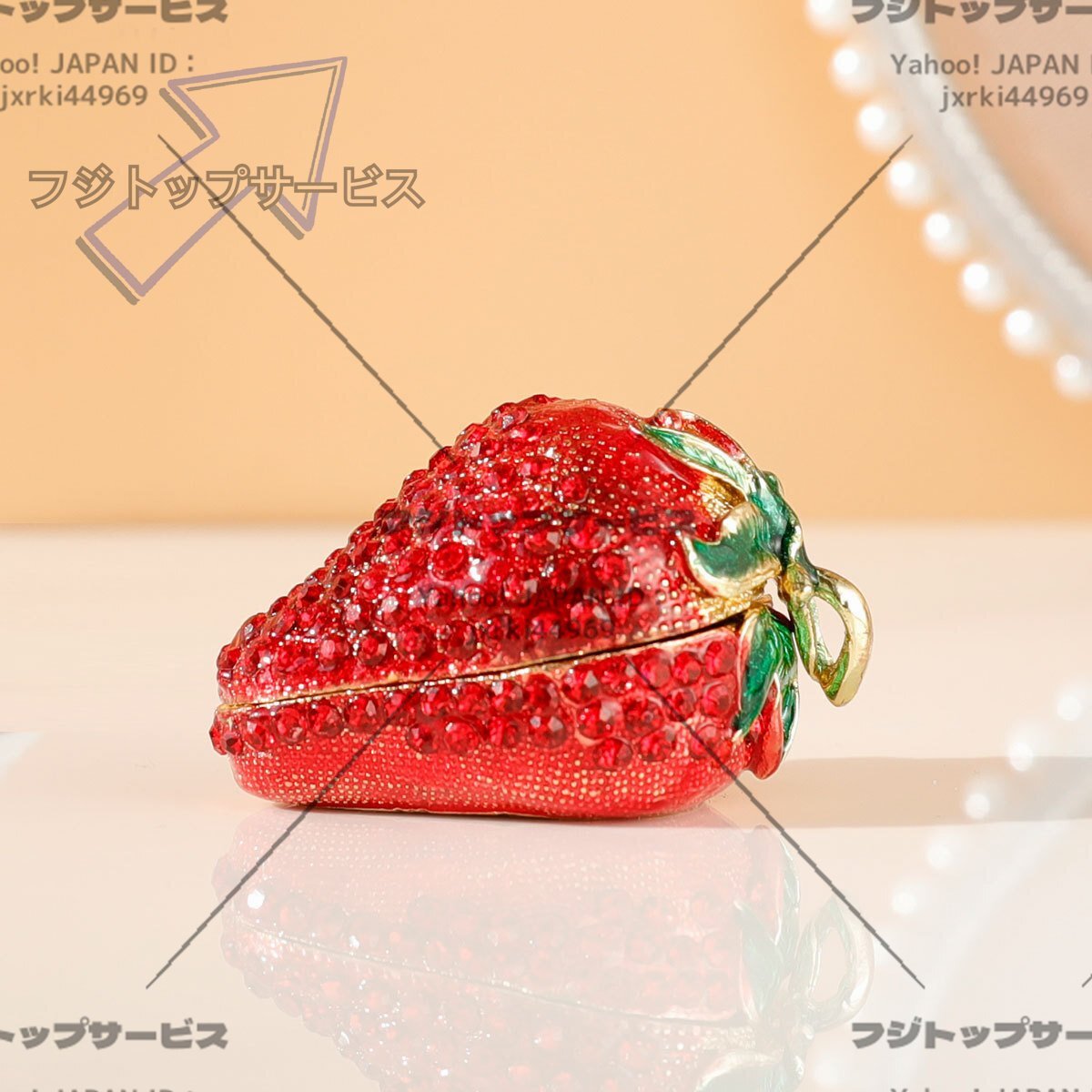 人気品可愛いイチゴ型ジュエリーボックス 苺 いちご アクセサリー装飾かわいい 綺麗 ジュエリー インテリア オブジェ 小物 置物 収納ケース拍卖