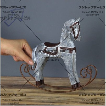 人気品シックな木馬 北欧スタイル ロッキング 馬 オブジェ 動物 レトロ 装飾 置き物 インテリア 木製 ノルディック ギフト ヴィンテージ拍卖