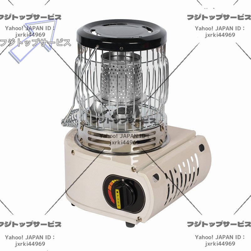 人気カセットガスストーブ 1台3役 ポータブルガスストーブ速暖持ち運び便利小型軽量ファンヒーターアウトドア暖房ハンドル ベージュ拍卖