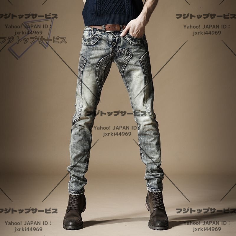 新入荷上質メンズデニムパンツ バイクパンツ カジュアルパンツ ジーパン バイク ジーンズ ストレッチサイズ選択可拍卖