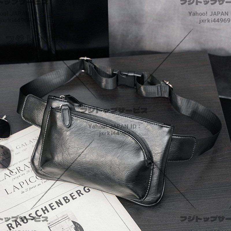 新入荷レザー ボディバッグ ショルダーバッグ メンズ ウエストポーチ シザーバッグ サコッシュ 革 レディース 男女兼用着回し拍卖