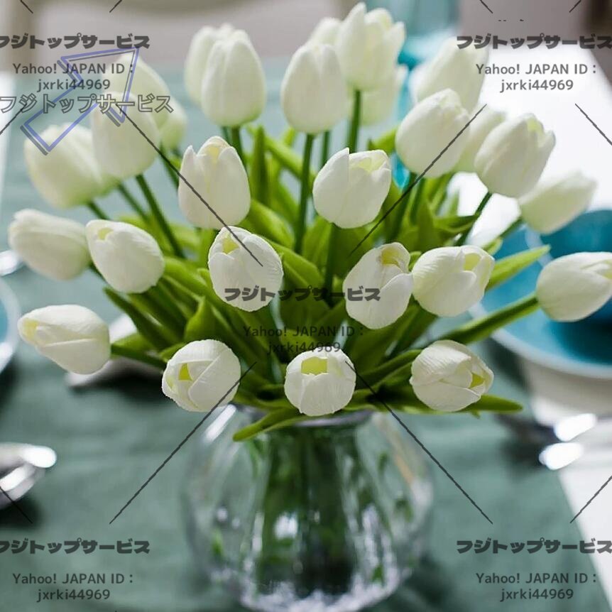 人気品チューリップ 造花 大量まとめて31本 アートフラワー 春 枯れない花 ブーケ 花束上質拍卖