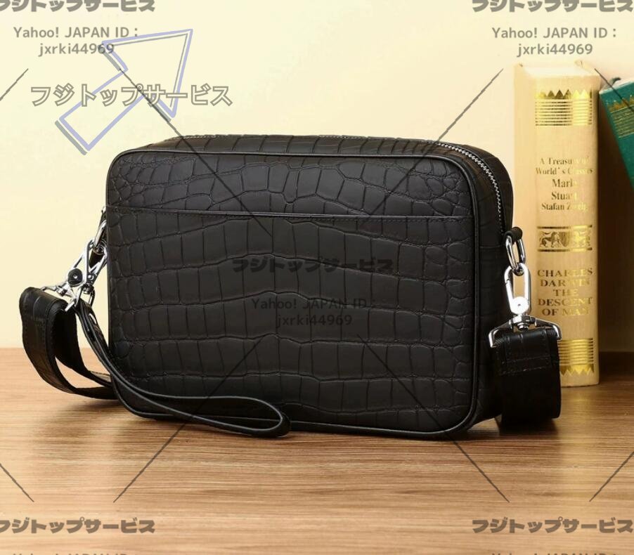 新入荷 クロコダイルレザー ワニ本革 2WAY ショルダーバッグ メンズ ハンドバッグ クラッチバッグ セカンドバッグ カジュアルバッグ上質拍卖