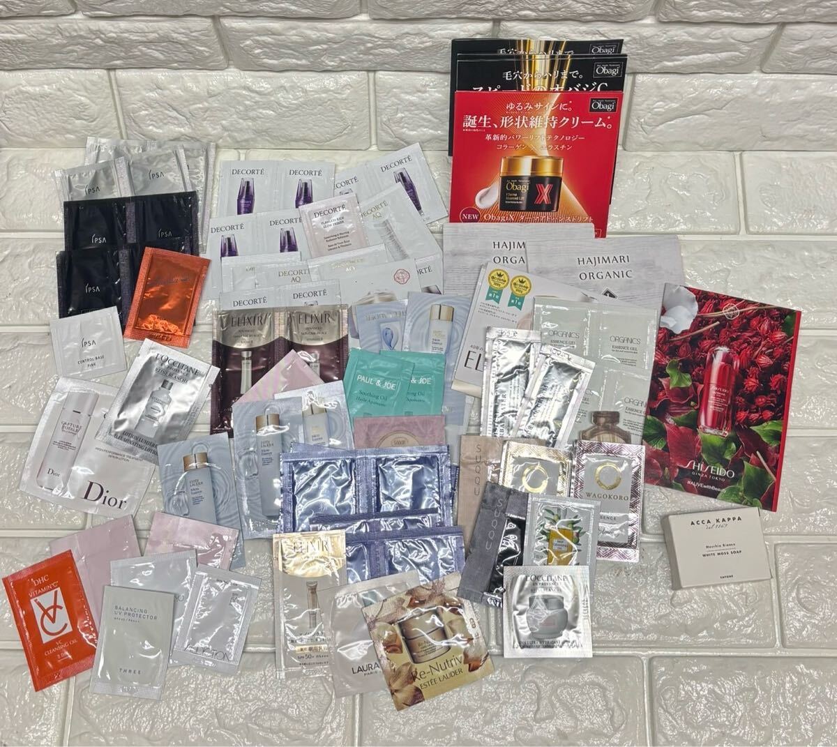 試供品 サンプル SHISEIDOU エリクシール Obagi 雪肌精 マイクロエッセンス Dior suqqu 化粧水 乳液 洗顔など 64点セット拍卖