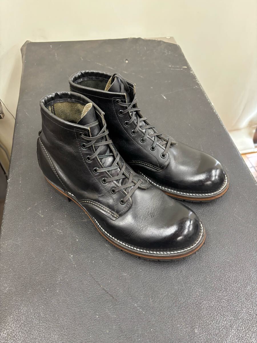 ソール新品 9D レッドウィング 9014 フェザーストーン 初期ロット ベックマン beckman REDWING ブーツ ブラック 9414拍卖