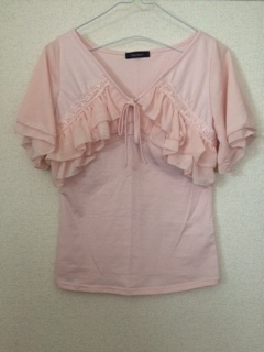 ★未使用★ ベビーピンク シフォンフリル トップス レース フェミニン 1950年代 コスプレ拍卖