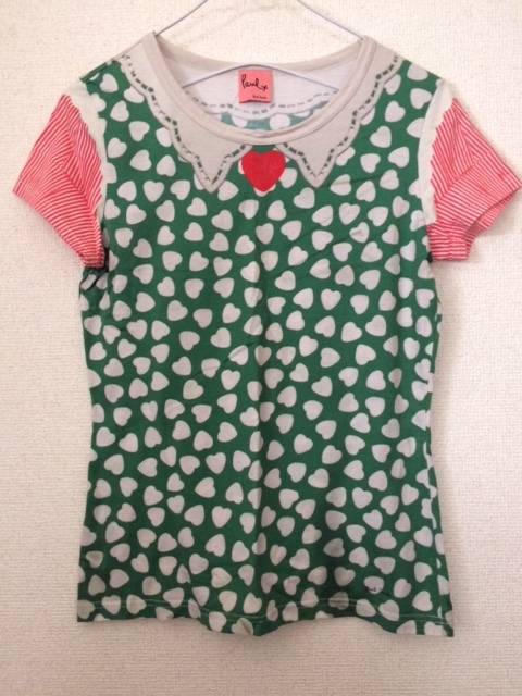 ◆美品◆【Paul Smith】ポール・スミス レース襟柄 だまし絵 ハート Tシャツ 綿100% レアデザイン!拍卖