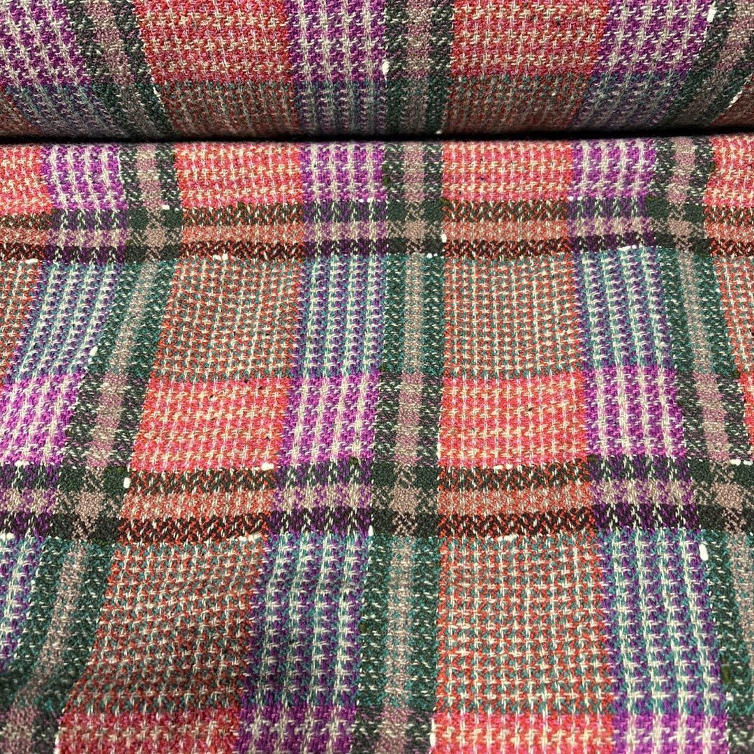 布地生地0.5m no2902英国リントンツィードピンクミドリチェック拍卖