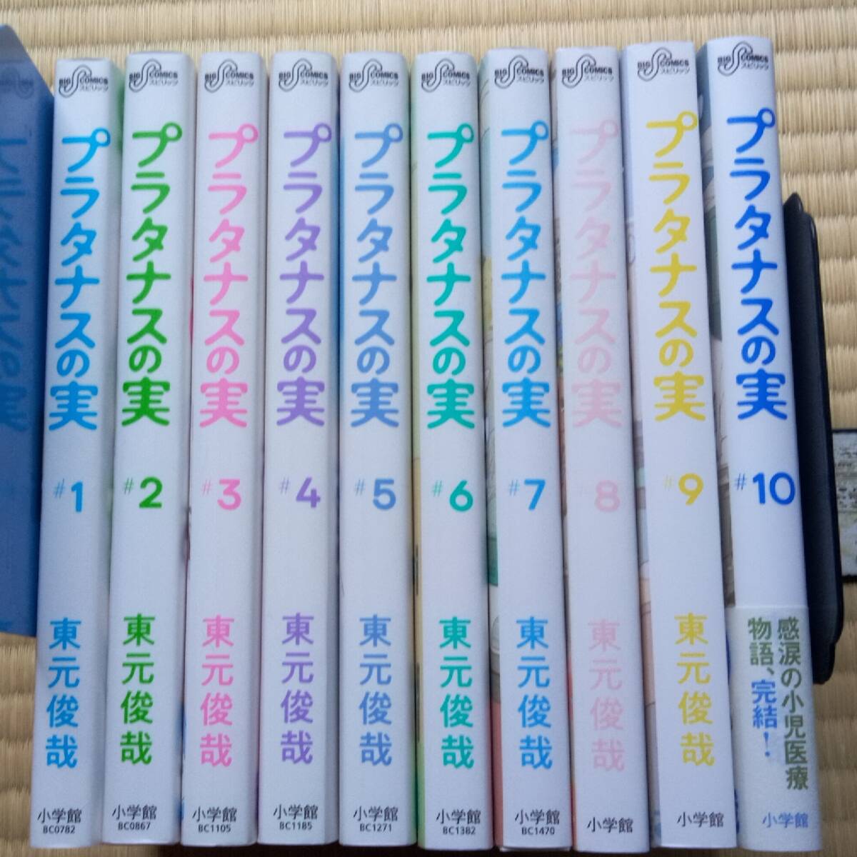 東元俊哉『プラタナスの実』全10巻 小学館 / “ゆりかごから大人になるまで”の子供たちと、その家族に寄り添う小児科医の物語。拍卖