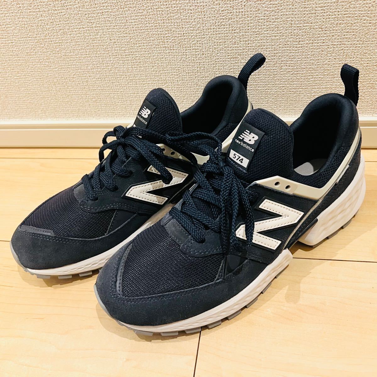 【未使用に近い】new balance ニューバランス スニーカー MS574NSA ネイビー拍卖