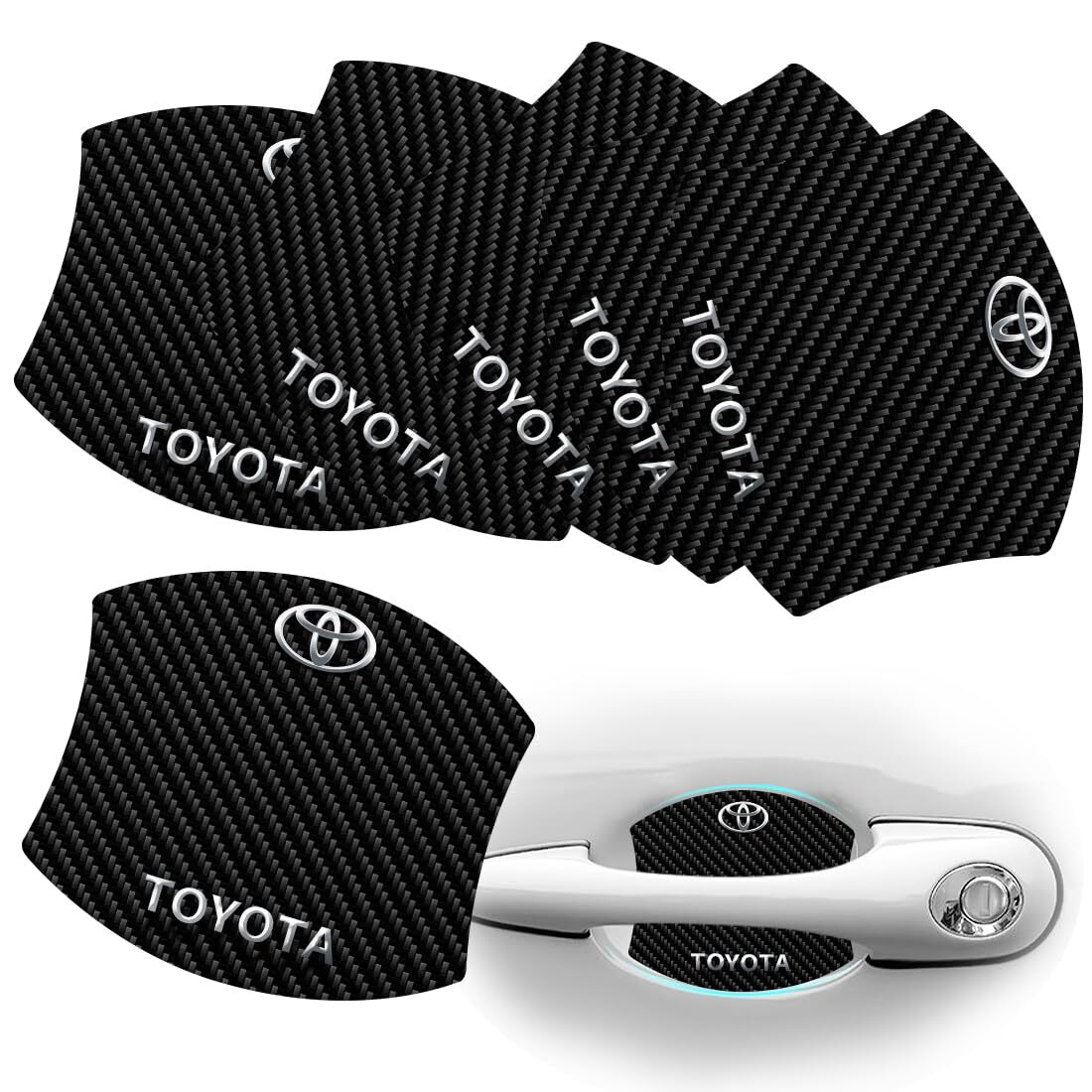 TANAMACHI ドアハンドルプロテクター 車用 マグネット式 傷防止 カーボンドアノブ ガード 引っかき傷 保護フィルム ドアノブプロテクター拍卖