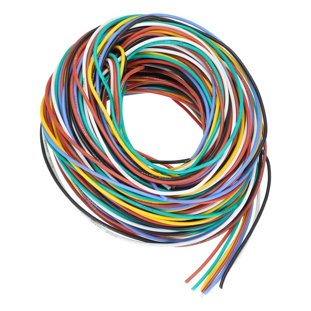 22ゲージPVCフックアップワイヤー 9m/30ft 22AWG 柔軟な電線スプール Ul1007 ティンメッキ銅 配線 7色 直径0.17cm モデル航空機拍卖