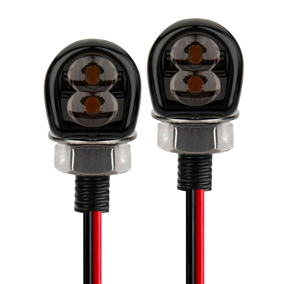 RXCARGO バイク用ウィンカー 汎用 led アンバー 12V 高輝度 ミニ ナノ 小型 防水 オートバイ用 車検対応 ヤマハの用 スズキの用拍卖