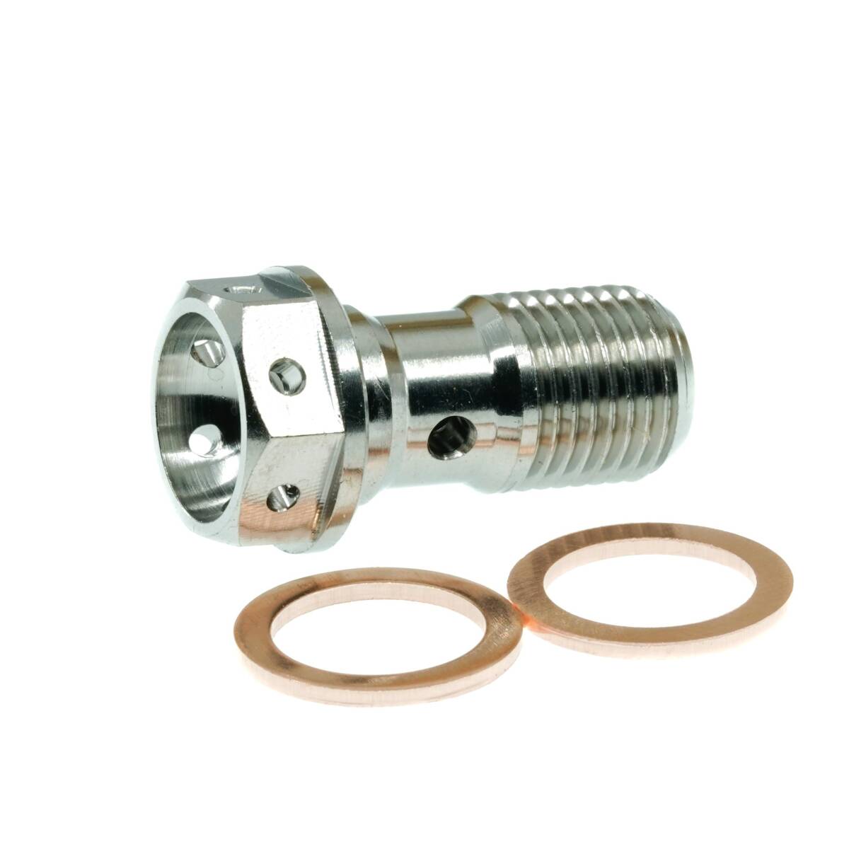 Vibror チタン製 バンジョーボルト M10 p1.25 銅ワッシャー2枚セット ブレンボ互換品 brembo ブレーキキャリパー拍卖